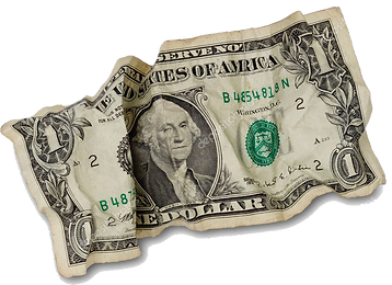 Wrinkled Dollar Bill